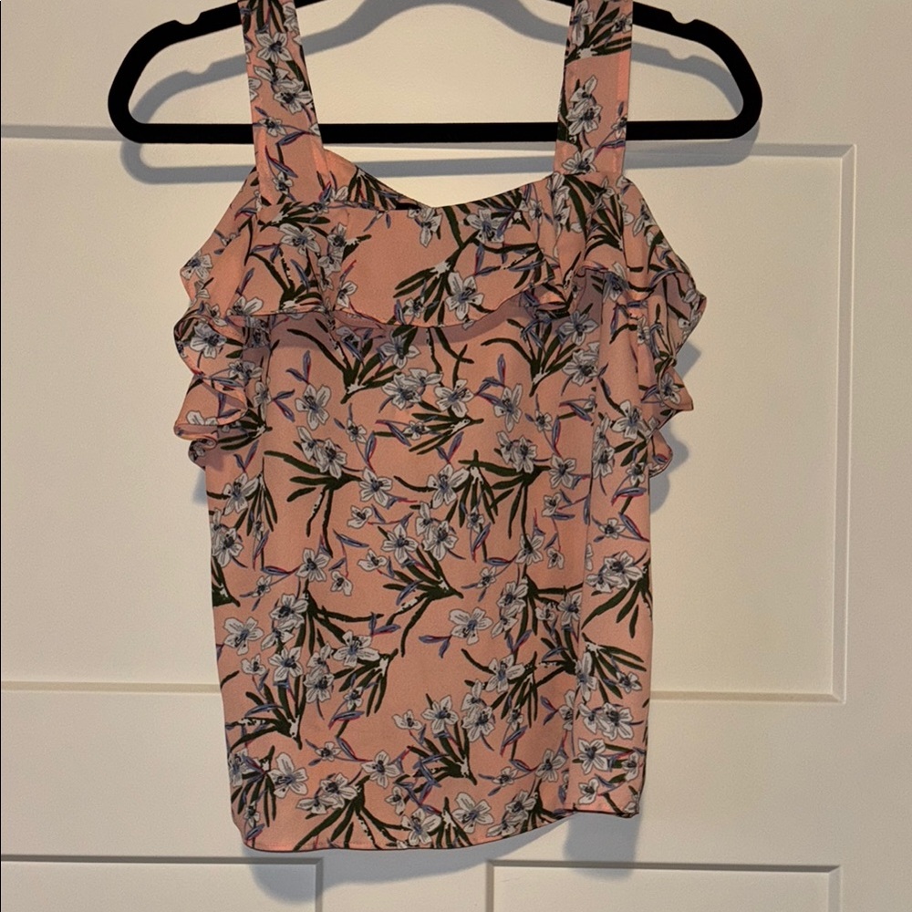 Floral Ruffle Strap Top